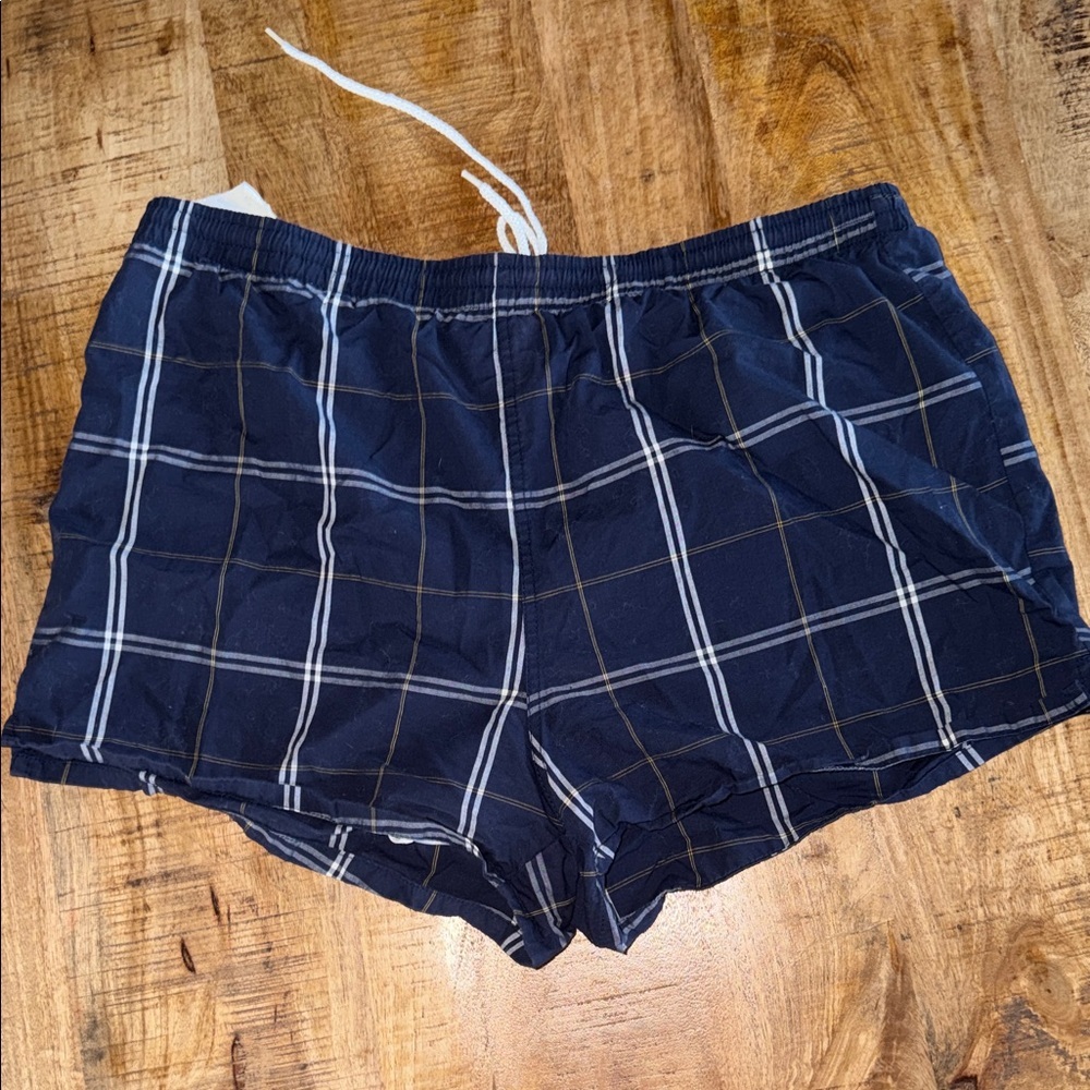 Dior Navy Checkered Women's Athletic Shorts